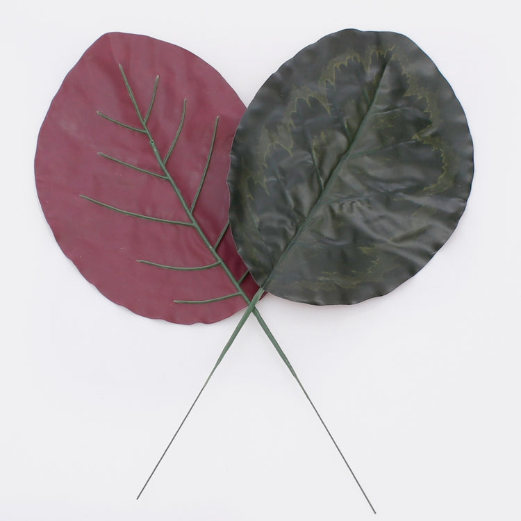 Aglaoneman lehti dk. vihreä/punainen - Tekokukat.fi