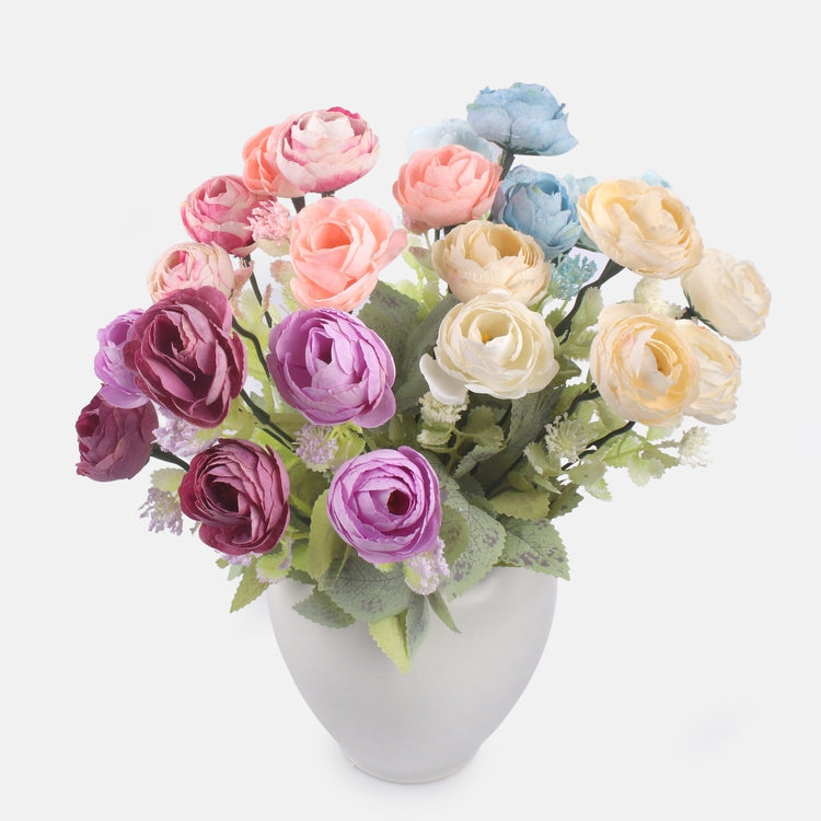 Camellia-kimppu tekokukkakimppu satunnainen väri 1 - Tekokukat.fi