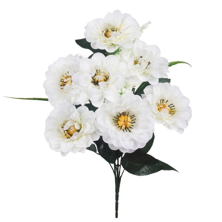 Dahlia x 7 tekokukkakimppu kermainen - Tekokukat.fi