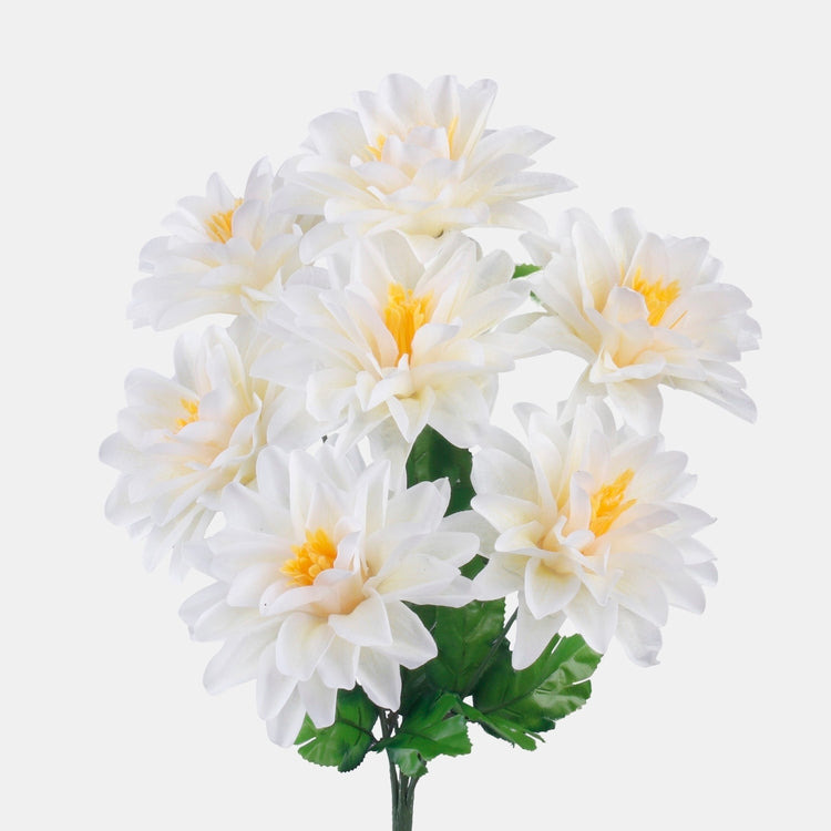 Dahlia x 7 tekokukkakimppu kermainen - Tekokukat.fi