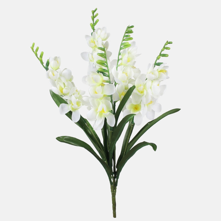 Freesia-kimppu x 5 tekokukkakimppu kermainen - Tekokukat.fi