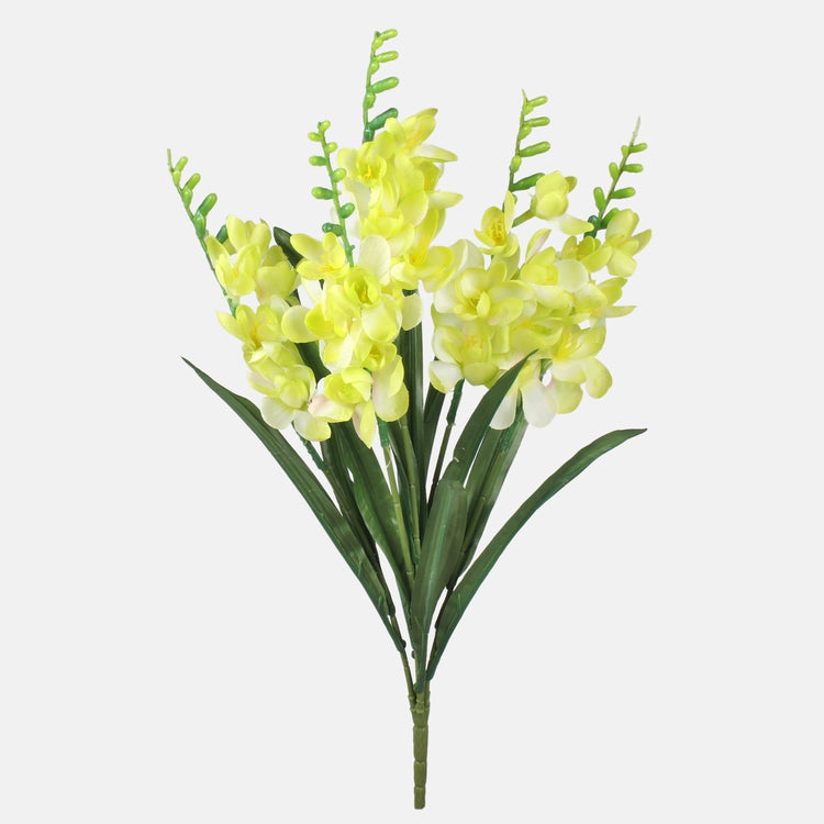 Freesia-kimppu x 5 tekokukkakimppu vaaleanvihreä - Tekokukat.fi