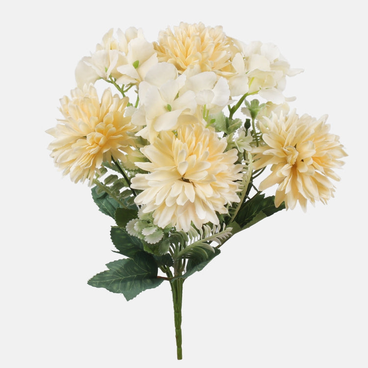 Hortensia / krysanteemi tekokukkakimppu satunnainen väri 1 - Tekokukat.fi