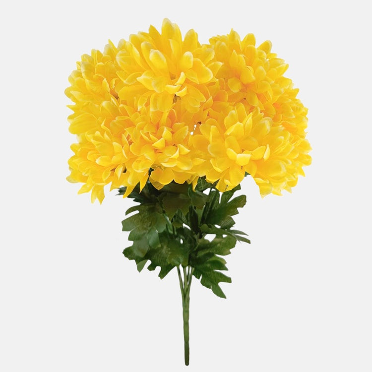 Krysanteemi x 12 tekokukkakimppu keltainen - Tekokukat.fi