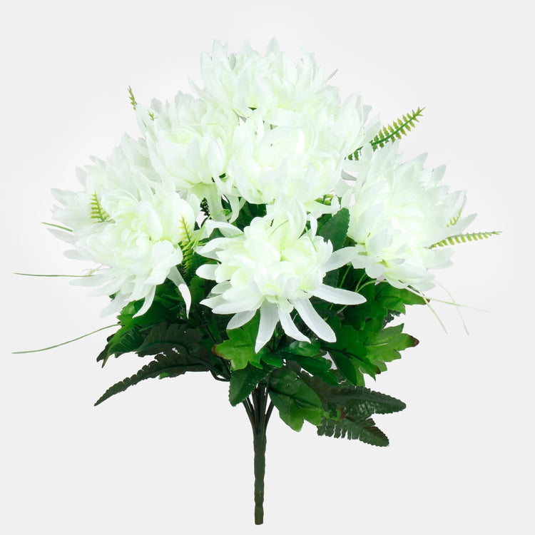 Krysanteemi x 12 tekokukkakimppu vaaleanvihreä - Tekokukat.fi