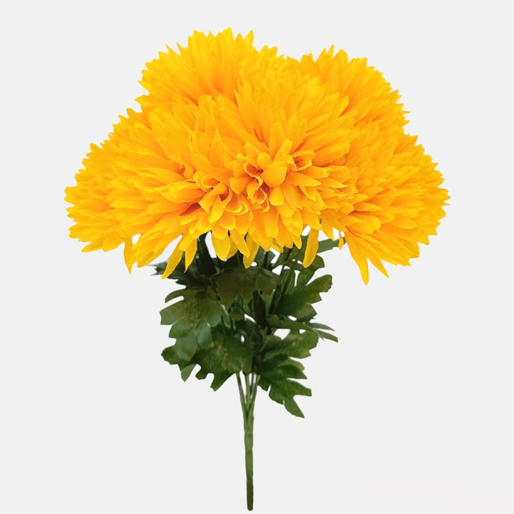 Krysanteemi x 9 tekokukkakimppu dk. keltainen - Tekokukat.fi