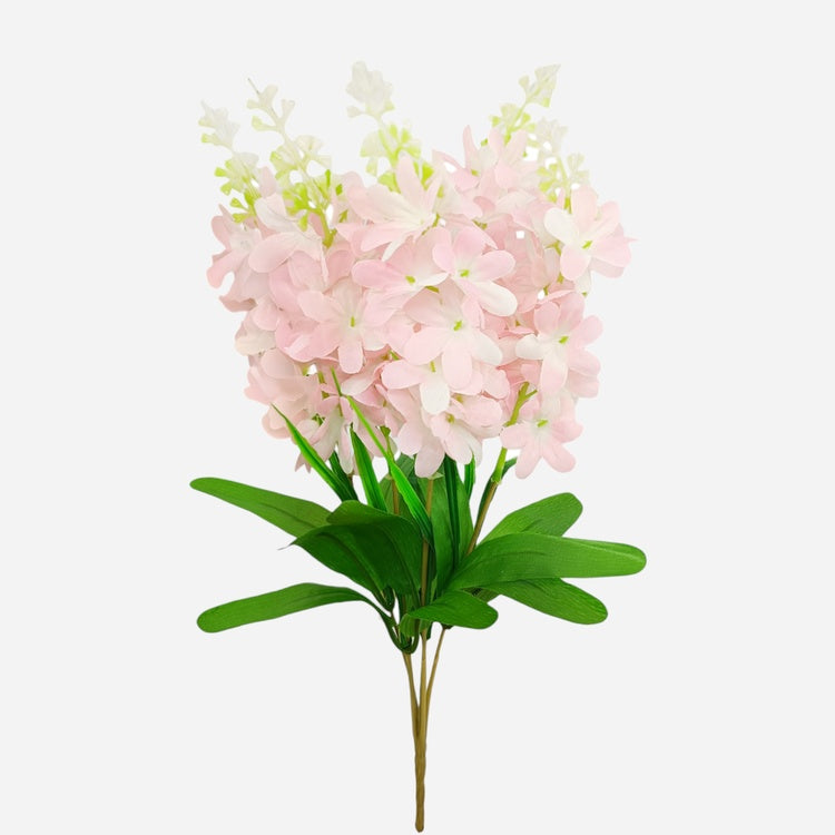 Lila x 5 tekokukkakimppu vaaleanpunainen - Tekokukat.fi