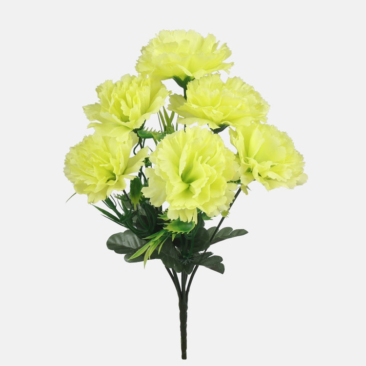 Neilikka x 6 tekokukkakimppu vaaleanvihreä - Tekokukat.fi