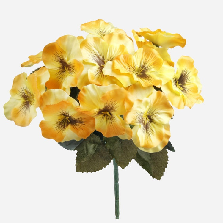 Orvokki tekokukkakimppu keltainen/oranssi - Tekokukat.fi