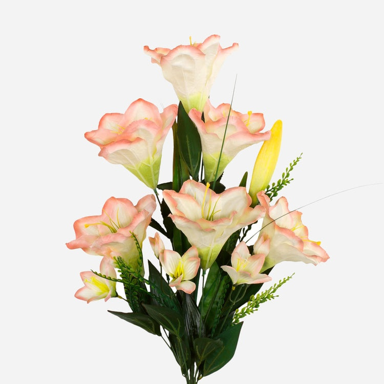 Persikanvärinen amaryllis tekokukkakimppu 60 cm - Tekokukat