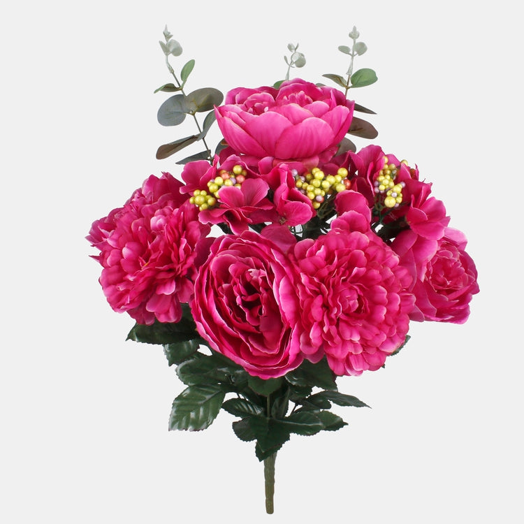 Pioni/Daalia/Hortensia tekokukkakimppu satunnainen väri 2 - Tekokukat.fi