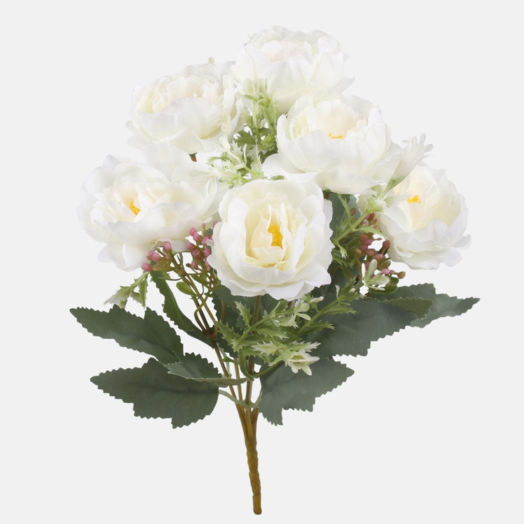 Pioni nippu tekokukkakimppu kermainen - Tekokukat.fi