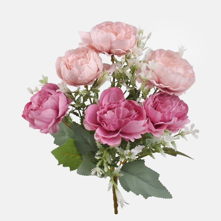 Pioni nippu tekokukkakimppu pinkki/lila - Tekokukat.fi