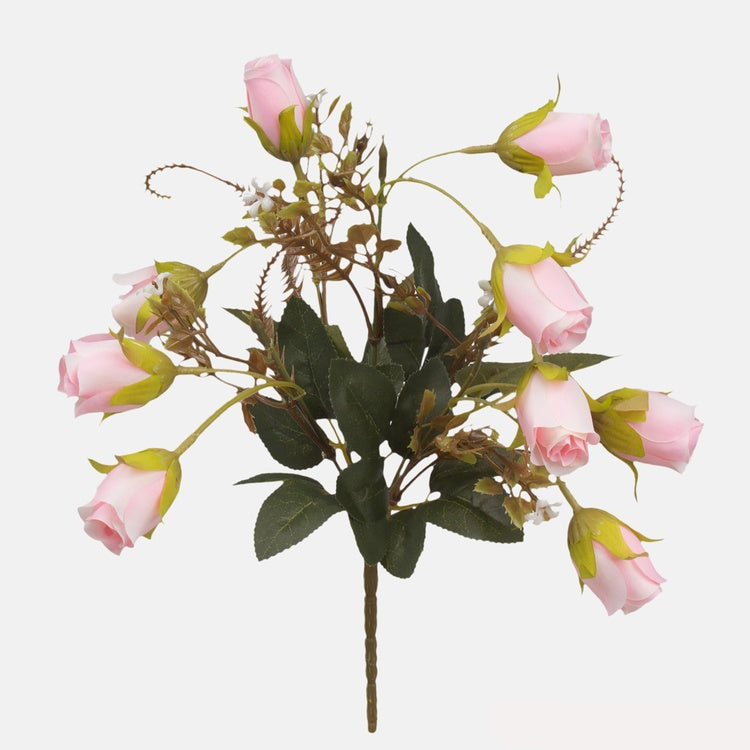 Ruusu x 10 tekokukkakimppu vaaleanpunainen - Tekokukat.fi