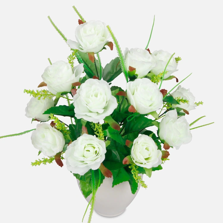 Ruusu x 12 tekokukkakimppu satunnainen väri 1 - Tekokukat.fi