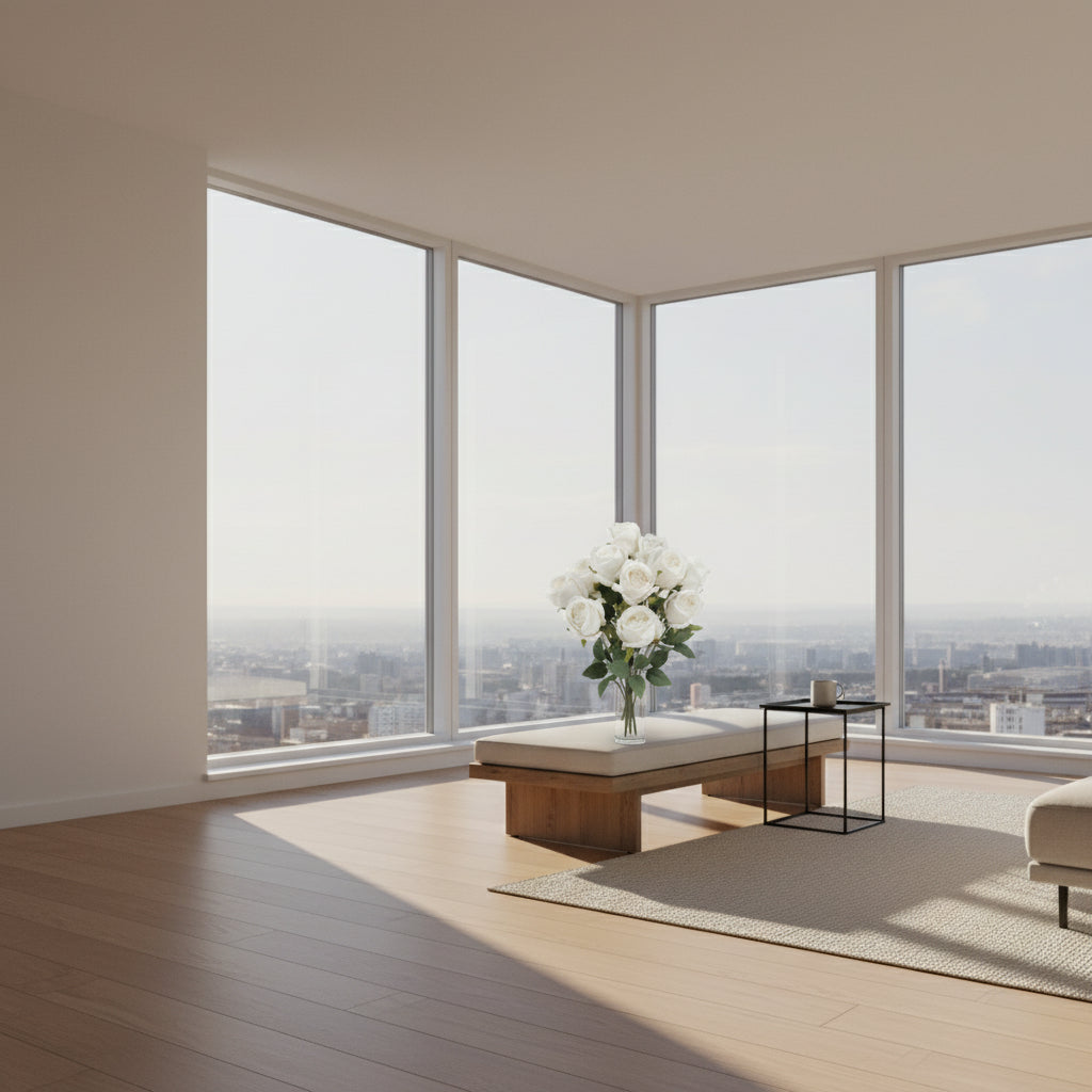 Ruusukimppu x 11 tekokukkakimppu kevyt kermainen - Tekokukat.fi