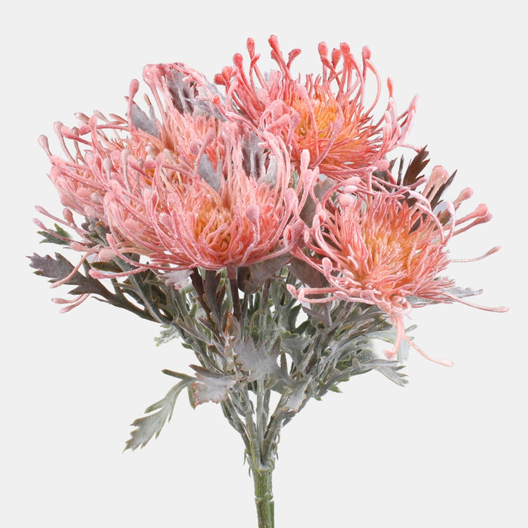Vaaleanpunainen protea tekokukkakimppu 32 cm - Tekokukat