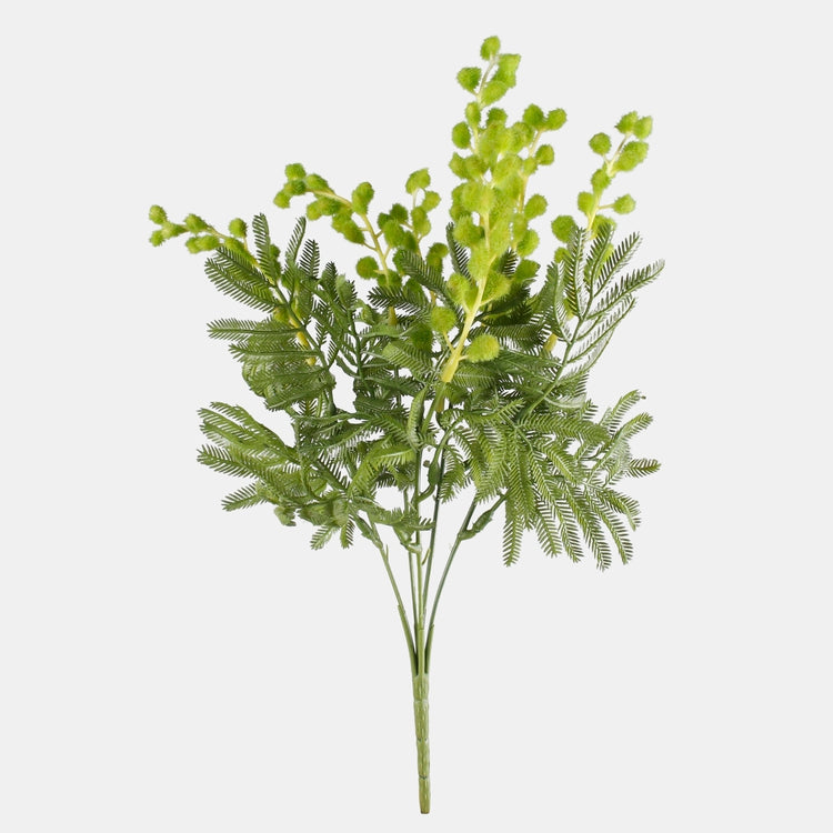 Vihreä mimosa tekokukkakimppu 36 cm - Tekokukat