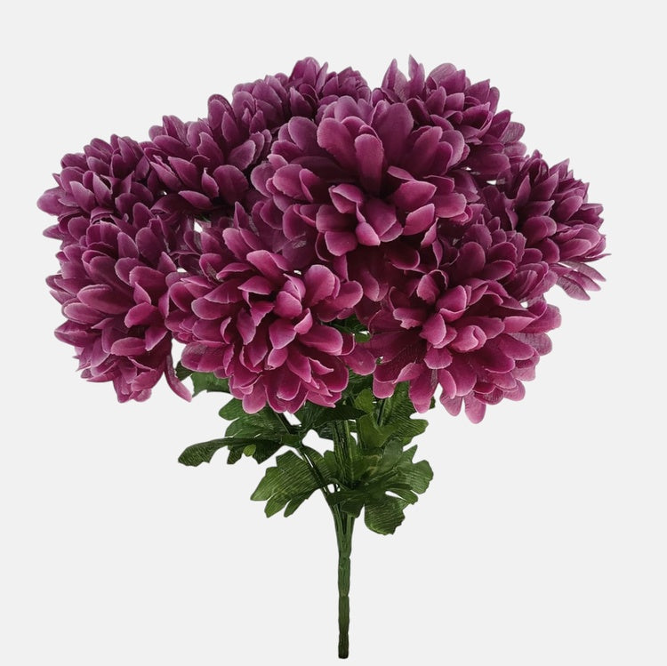 Violetter Chrysanthemen-Kunstblumenstrauß 42 cm