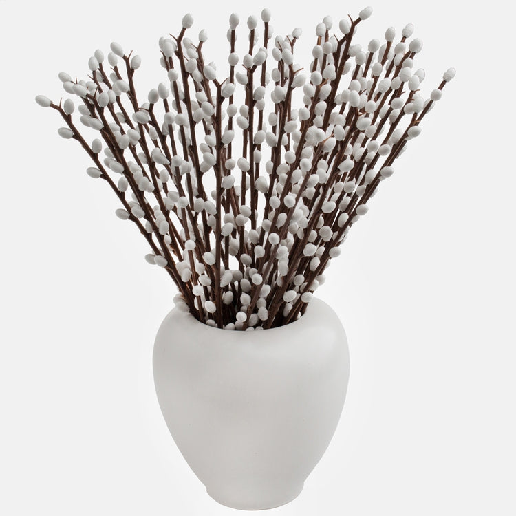 Künstliche, weiße Weidenkätzchen, 37 cm – Kunstblumen – Tekokukat