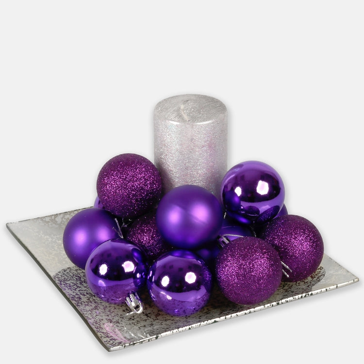 Joulukorut x 12 kpl Violetti - Tekokukat.fi
