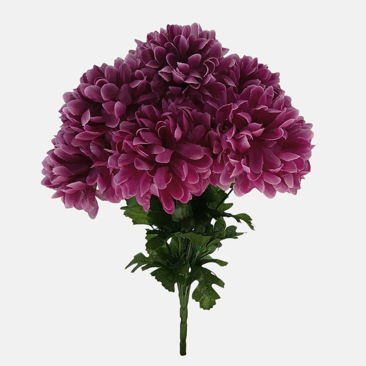 Violetter Chrysanthemen-Kunstblumenstrauß 42 cm