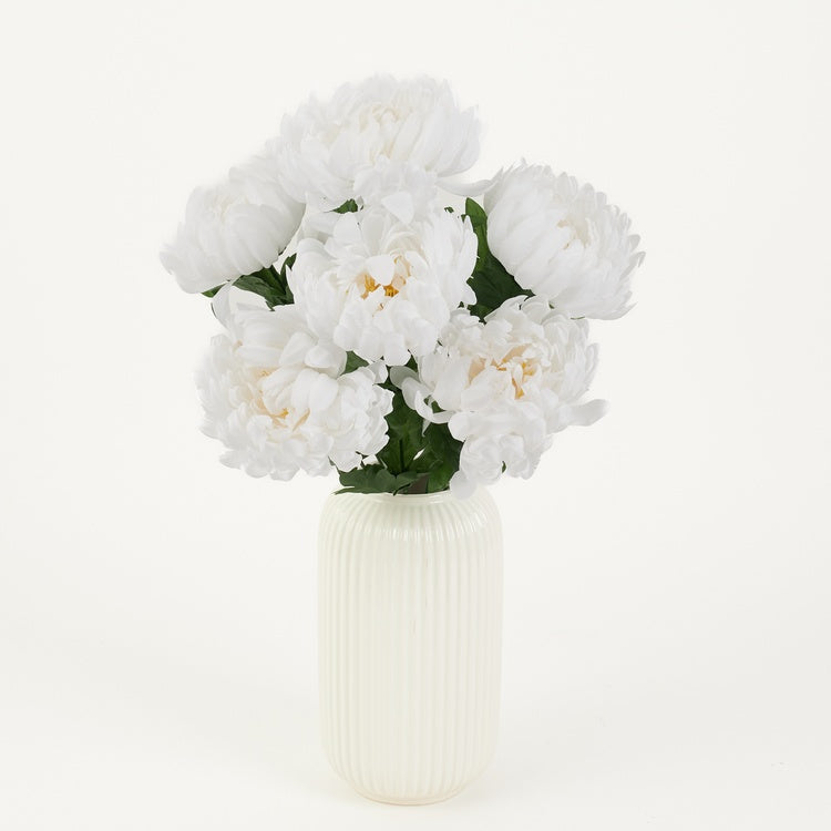 Weißes Chrysanthemen-Kunstblumenstrauß 45 cm