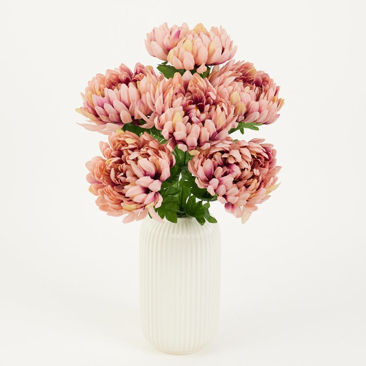 Rosafarbener künstlicher Chrysanthemenstrauß 45 cm
