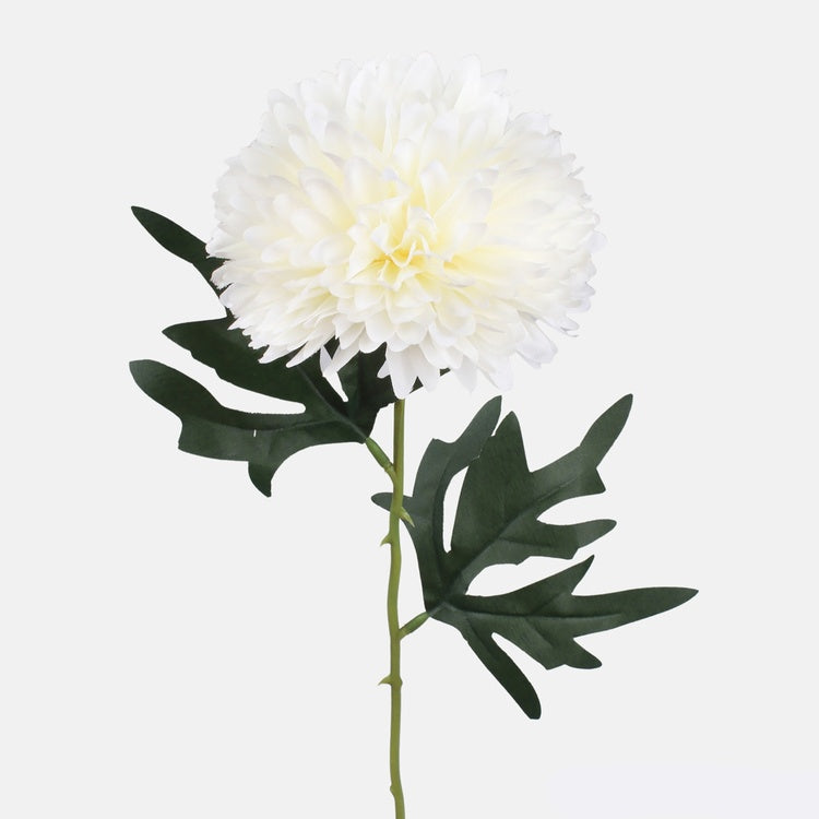 Cremefarbene Chrysantheme Kunstblume 55 cm