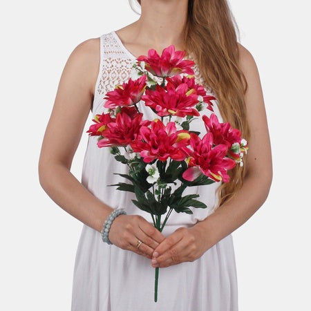 Dahlia x 9 tekokukkakimppu vaalea persikka