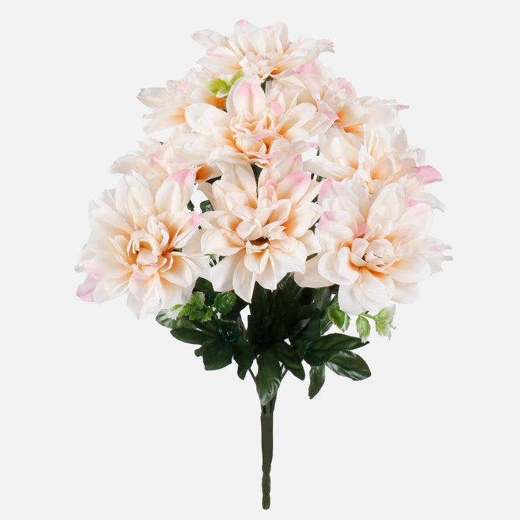 Dahlia x 9 tekokukkakimppu vaalea persikka