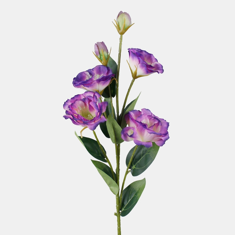 Lisianthus tekokukka kermanvärinen/violetti reuna - Tekokukat.fi