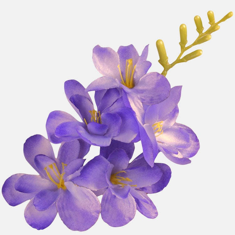 Satiini freesia Violetti/valkoinen reuna - Tekokukat.fi