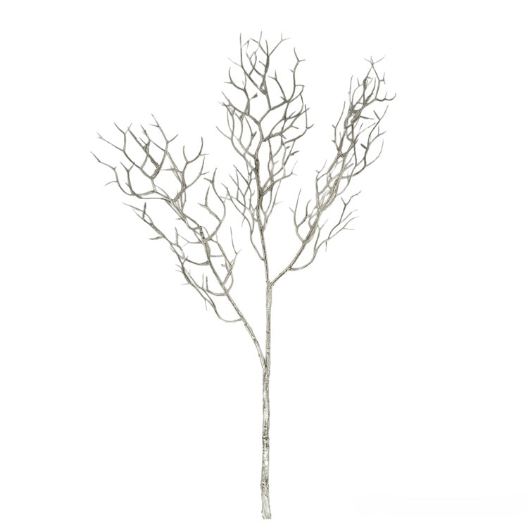 Metallinen oksa hopea - Tekokukat.fi