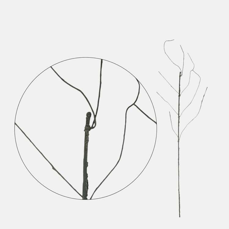 Lehdetön oksa Dk. Vihreä/harmaa - Tekokukat.fi