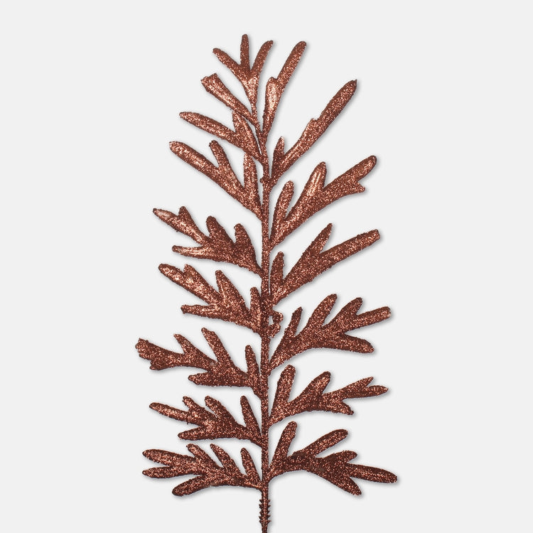 Koristeellinen oksa glitterillä Ruskea - Tekokukat.fi