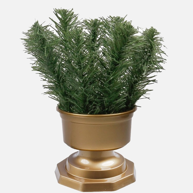 Kukkaruukku sementtitäytteellä Kulta - Tekokukat.fi