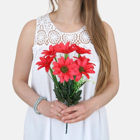 Gerbera x 7 tekokukkakimppu kermainen