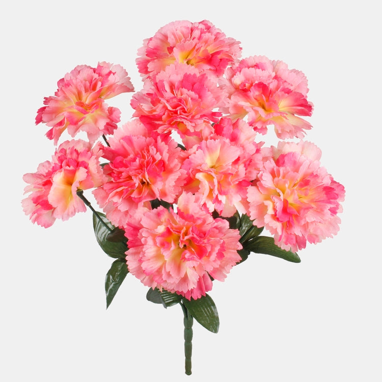 Neilikka x 9 tekokukkakimppu t.t. pinkki/vaaleankeltainen