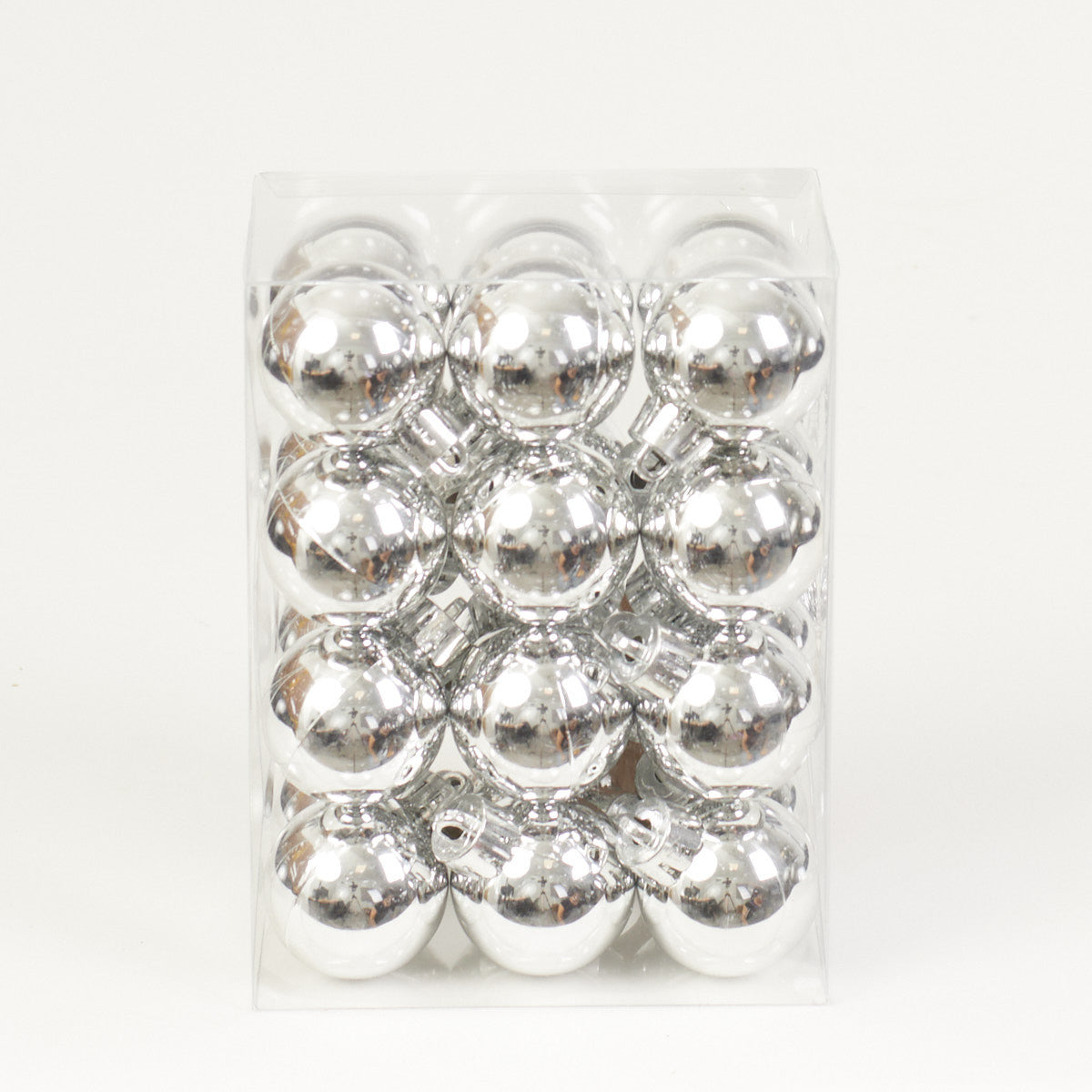 Hopeanvärinen joulukoriste, 3 cm, 24 kpl / pakkaus