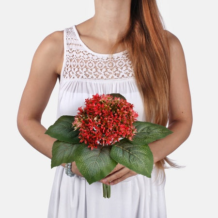 Hortensia tekokukkakimppu punainen