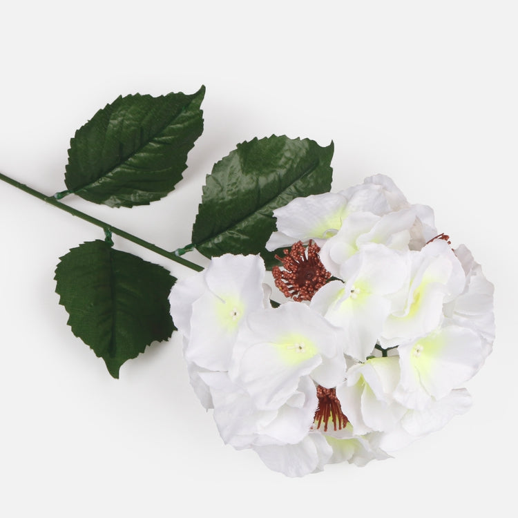 Hortensia tekokukka valkoinen/vihreä - Tekokukat.fi