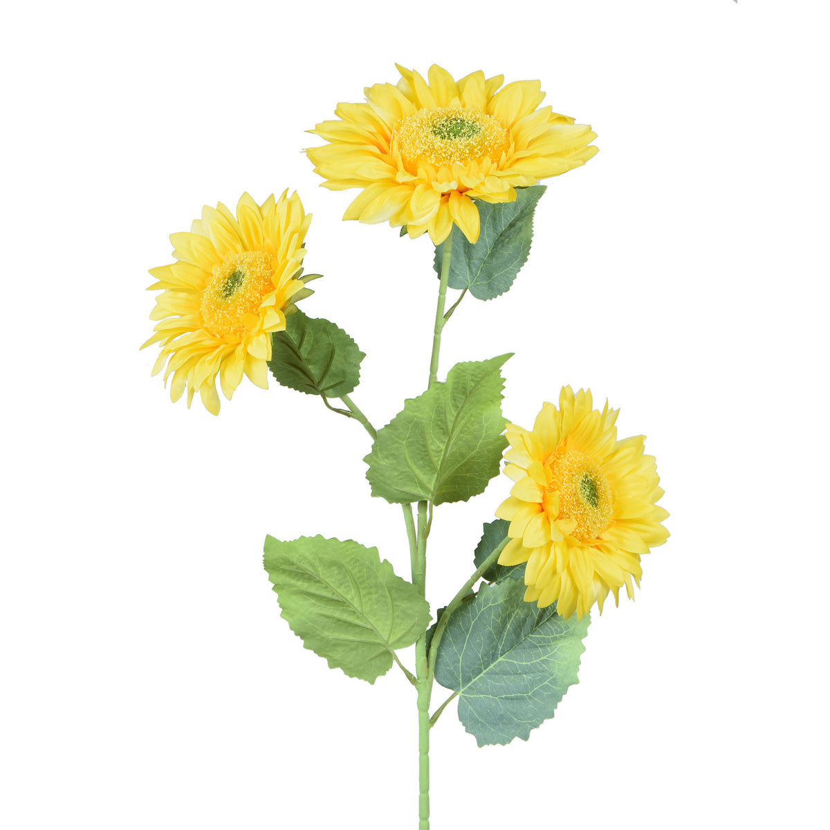 Keltainen tekoauringonkukan kukkavarsi, 90 cm