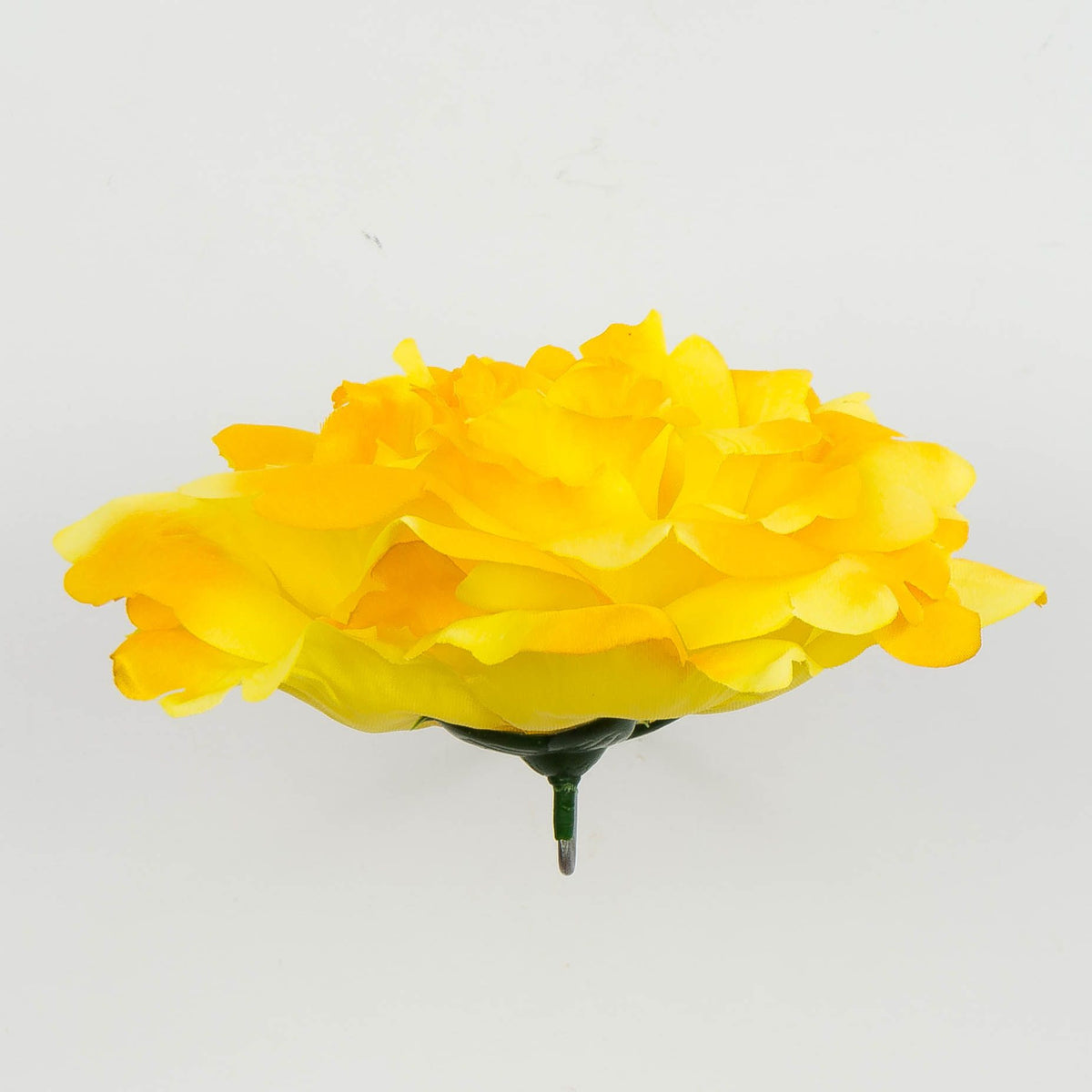 Keltainen tekoruusun kukkapää, 9.5 cm, 12 kpl