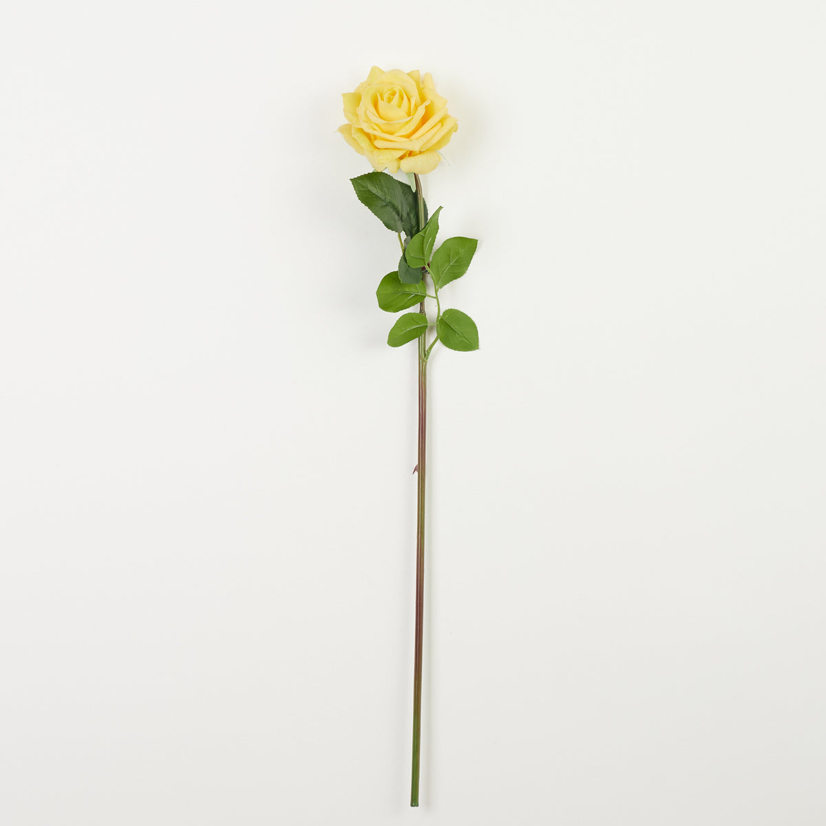 Keltainen tekoruusun kukkavarsi, 61 cm