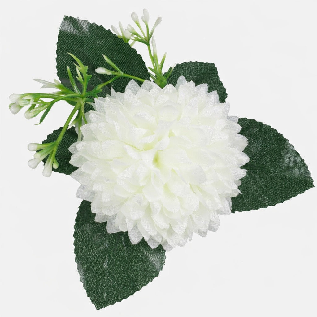 Kermanvärinen tekokukkapää, satiini, 13 cm