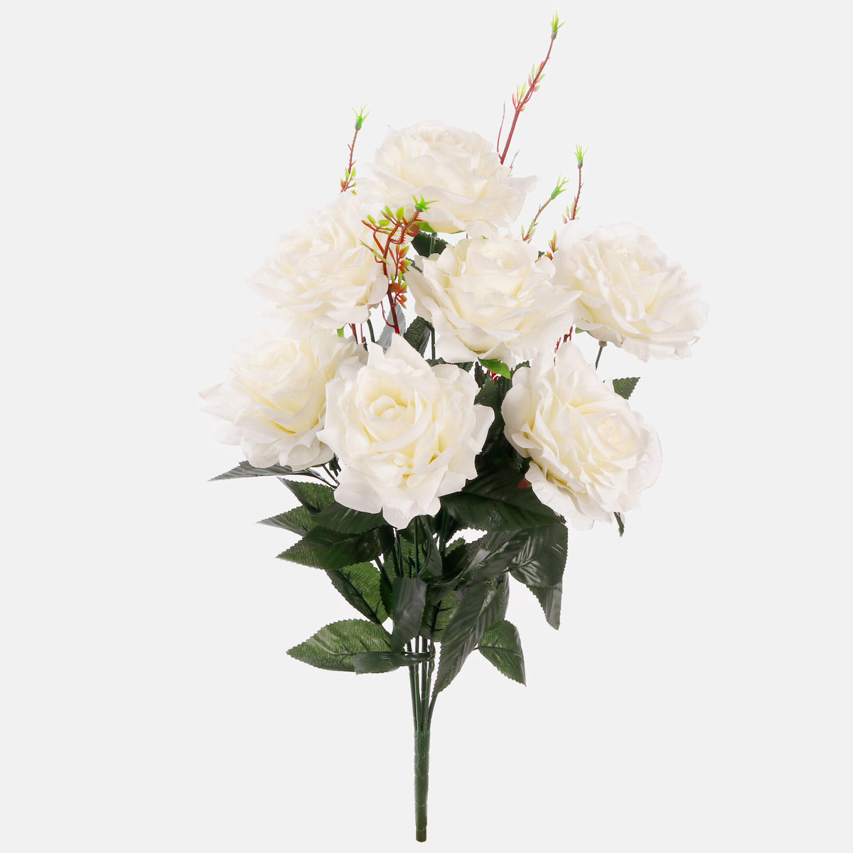 Kermanvärinen tekoruusun kimppu, 62 cm