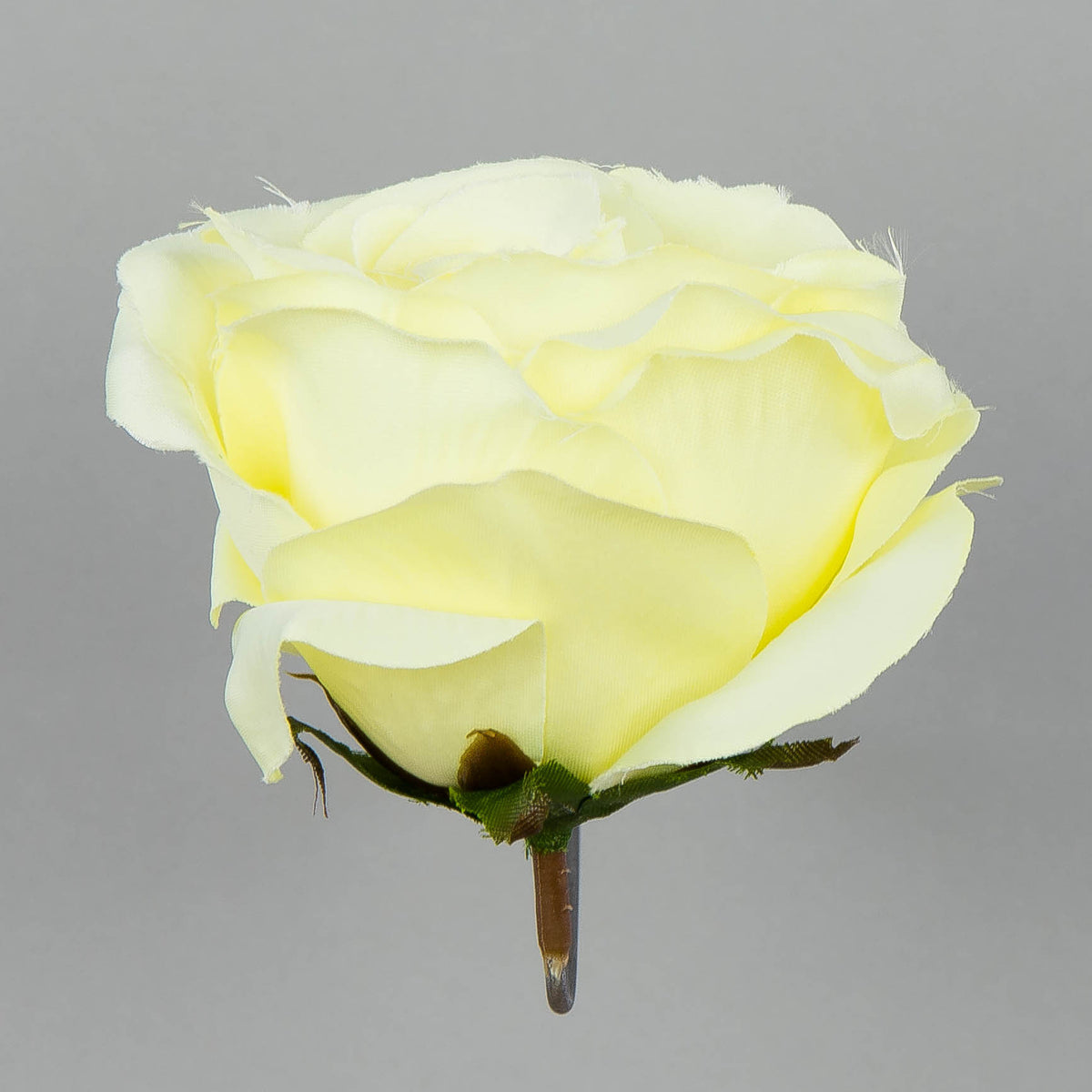 Kermanvärinen tekoruusun kukkapää, 7 cm, 12 kpl