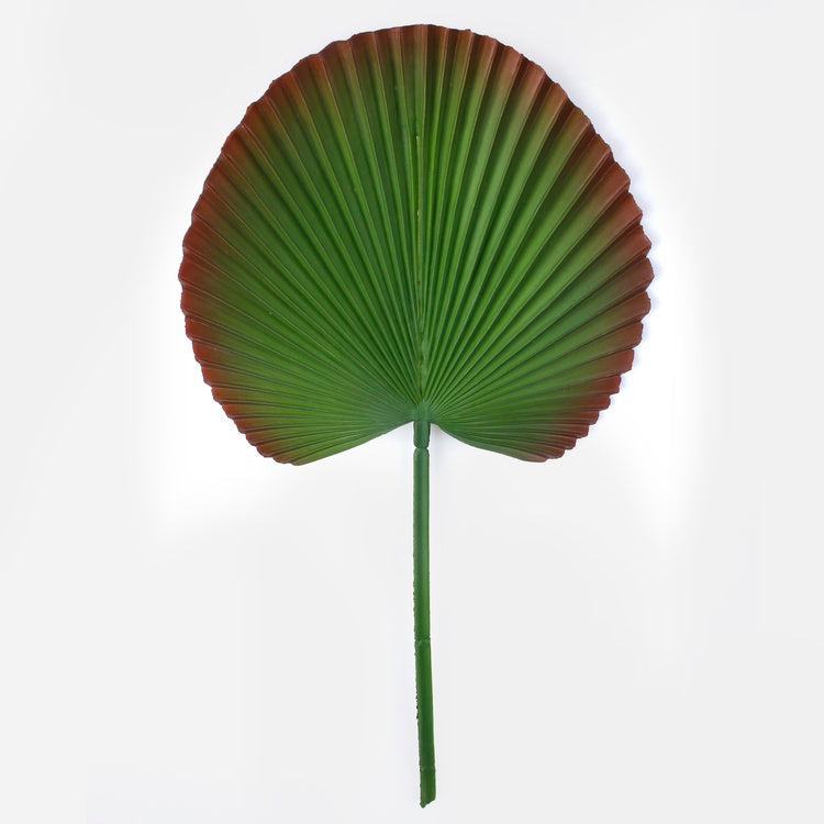Kumitettu palmunlehti dk. vihreä punaisella reunalla 2 - Tekokukat.fi