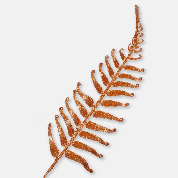 Saniaisen lehtiä glitterillä Kupari - Tekokukat.fi